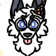 Tippy, drawn with round glasses and an ice cream cone